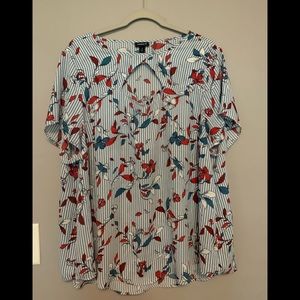 Torrid Stripe Keyhole Blouse